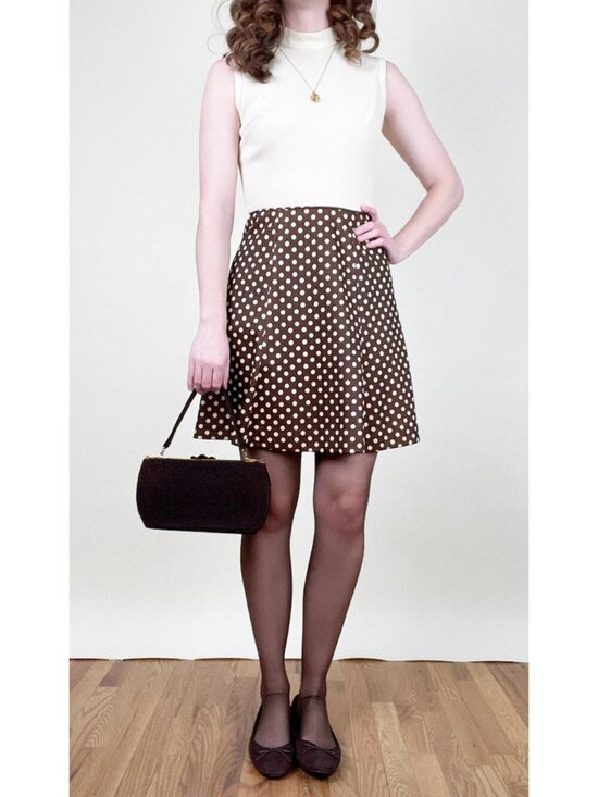 Vintage Dresses & Skirts - Vintage 1960s Mod Mini Dress High Waisted Prep A-Line Fit & Flare Preppy 60s 70s